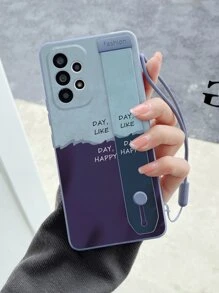 Letter Graphic Phone Case With Lanyard - Multicolor - View 3