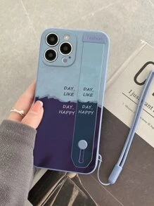 Letter Graphic Phone Case With Lanyard - Multicolor - View 2