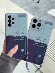 Letter Graphic Phone Case With Lanyard - Multicolor - View 1