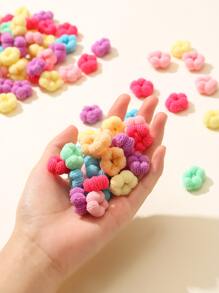 100pcs Infant Hair Ties That Won't Hurt The Baby's Head, Thumb Ring Style Love Valentine - Multicolor - View 2