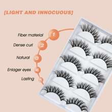 Lbb-16(5 Pairs/set) Large Capacity Long & Thick & Natural & Realistic False Eyelashes