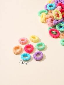 100入組嬰兒頭繩&拇指圍巾不附帶頭髮嬰兒髮飾 - 彩色 - 查看 3