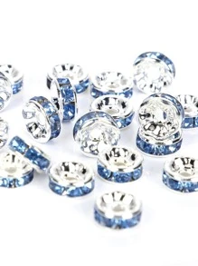 50pcs Copper Cubic Zirconia Spacer Beads For Diy Jewelry Making 4-10mm