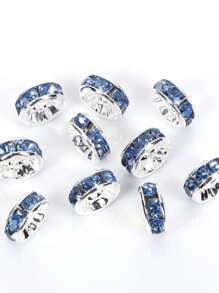 50pcs Copper Cubic Zirconia Spacer Beads For Diy Jewelry Making 4-10mm