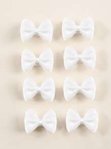 8 件装白色蝴蝶结发夹，适合儿童，别致的蝴蝶结形发饰，适合日常使用，爱情情人节 - 白色 - 查看 2