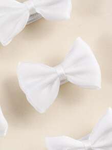 8 件装白色蝴蝶结发夹，适合儿童，别致的蝴蝶结形发饰，适合日常使用，爱情情人节 - 白色 - 查看 3