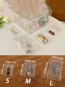 20pcs/40pcs Festival Party Gifts Pvc Ziplock Jewelry Packaging Bags For Rings, Earrings And Other Accessories, With Anti-Oxidation Function - Clear - View 2