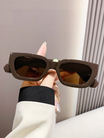 1pc Women's Fashionable Square Shaped Decorative Plastic Sunglasses Beach Sun Glasses Beach Accessories For Women Sun Glasses Sunglasses Shades Basics And Suit For Sweater Jeans Sweatpants Hoodie Jackets Dress And Long Sleeve Shirt Fashionable Shade Elegant Outfit Family Outings Travel Vacation Holiday For Summer Beach Vacation,Outdoor,Travel