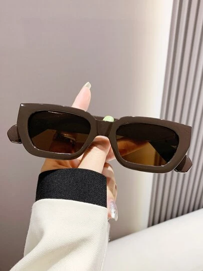 1pc Women's Fashionable Square Shaped Decorative Plastic Sunglasses Beach Sun Glasses Beach Accessories For Women Sun Glasses Sunglasses Shades Basics And Suit For Sweater Jeans Sweatpants Hoodie Jackets Dress And Long Sleeve Shirt Fashionable Shade Elegant Outfit Family Outings Travel Vacation Holiday For Summer Beach Vacation,Outdoor,Travel