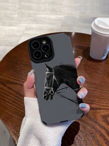Apple Horse Pattern Phone Case Compatible With IPhone15/15Plus/15Pro/15Promax - Dark Grey - View 3