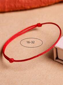 1pc Simple And Stylish Red Handmade Braided Lucky Bracelet, Suitable As A Gift For Girls