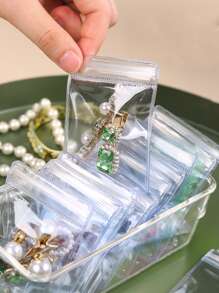 20pcs/40pcs Festival Party Gifts Pvc Ziplock Jewelry Packaging Bags For Rings, Earrings And Other Accessories, With Anti-Oxidation Function - Clear - View 6