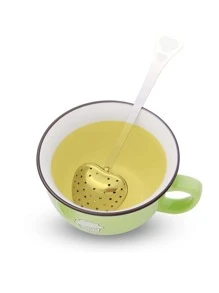 1 cái Dụng cụ lọc trà hình trái tim bằng thép không gỉ, Bộ lọc trà văn phòng, Dụng cụ ngâm gia vị, Ấm trà kiểu ép Quay lại trường học - Bạc - Xem 7