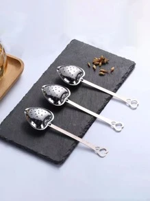 1 cái Dụng cụ lọc trà hình trái tim bằng thép không gỉ, Bộ lọc trà văn phòng, Dụng cụ ngâm gia vị, Ấm trà kiểu ép Quay lại trường học - Bạc - Xem 6