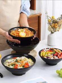 1pc Japanese Ramen Bowl Soup Bowl Christmas Gift - Black - View 1