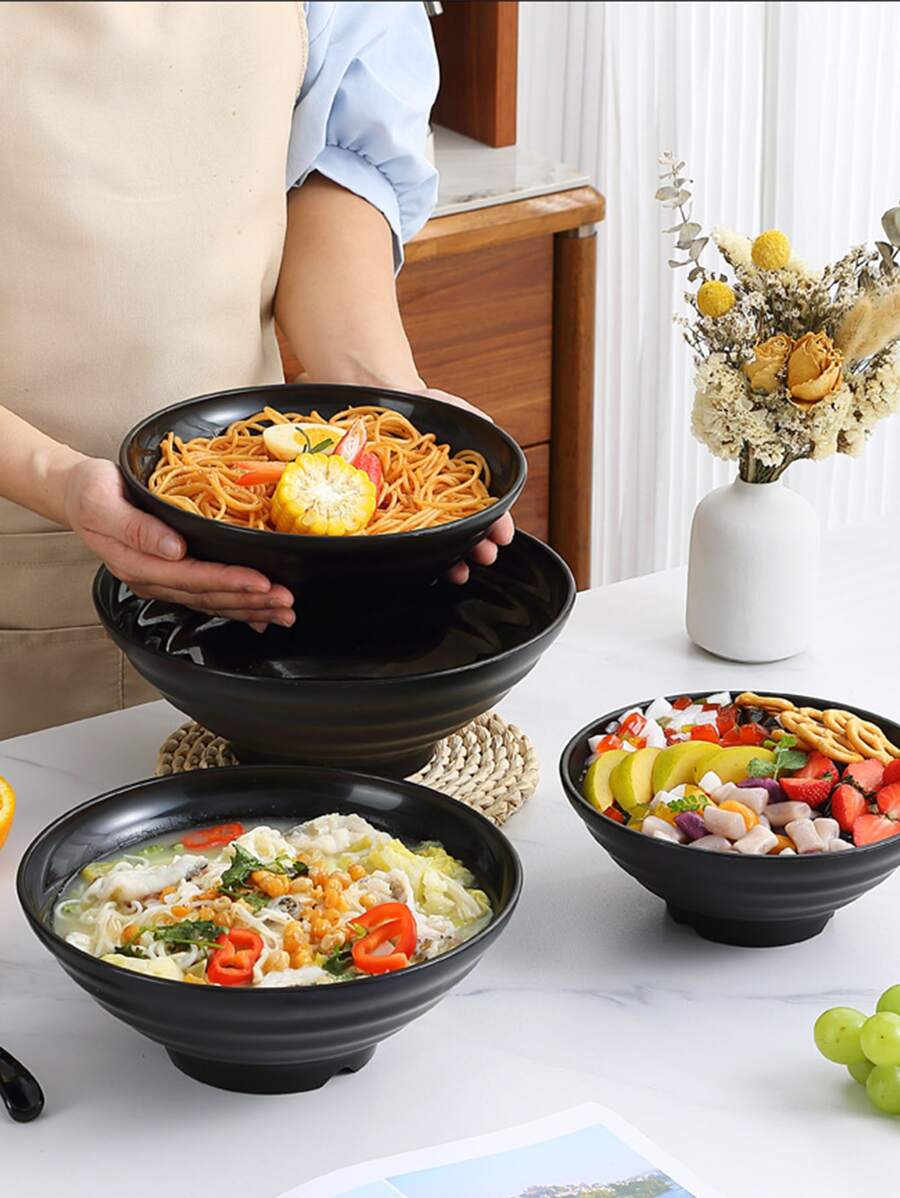1pc Japanese Ramen Bowl Soup Bowl Christmas Gift - Black - View 1