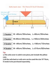 1pc Plain Sofa Towel - Grey - View 4