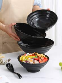 1pc Japanese Ramen Bowl Soup Bowl Christmas Gift - Black - View 3