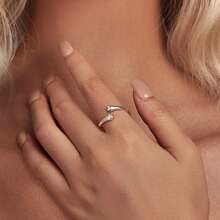 WOSTU 1入組新品到貨100%925純銀迷人的貓咪環適合女士原始精細的首飾類