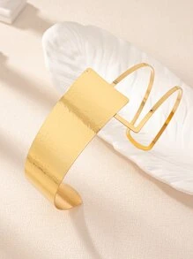 1入寬金屬手環項圈,時尚女士聲明項鍊 - 金色 - 查看 2