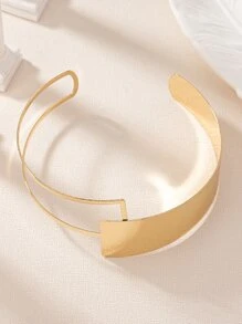 1入寬金屬手環項圈,時尚女士聲明項鍊 - 金色 - 查看 3