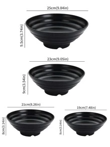1pc Japanese Ramen Bowl Soup Bowl Christmas Gift - Black - View 2