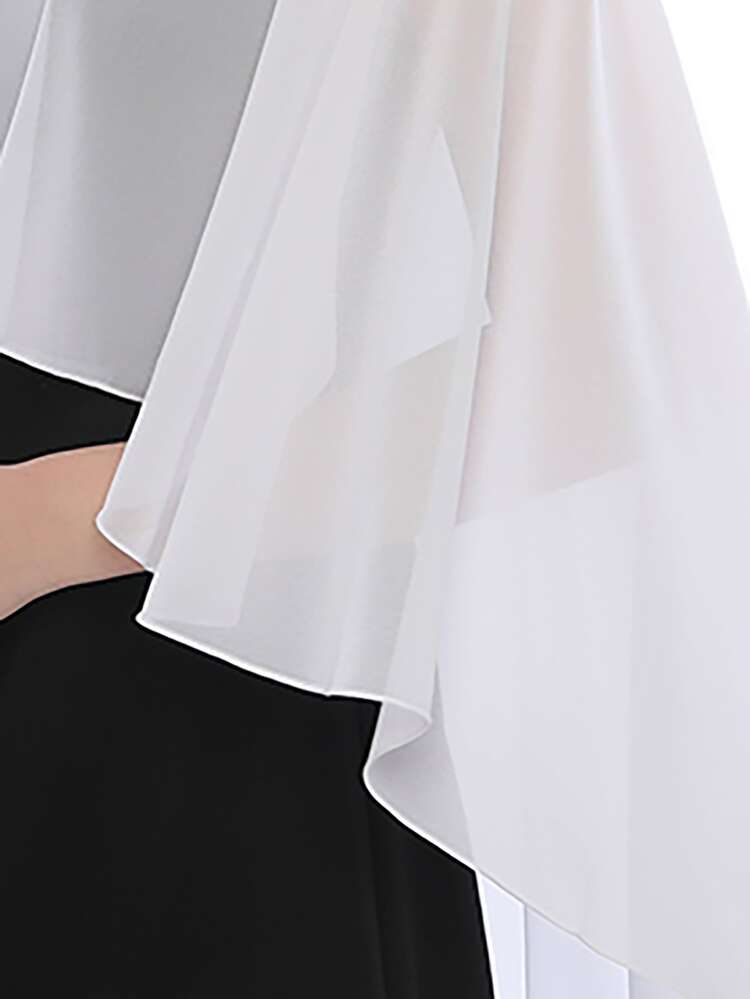 1 Pieza Elegante Y Versátil Chal Blanco Sólido Para Mujer, Adecuado Para Uso Diario - Blanco - Añade 3
