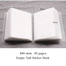 100 Slots Empty Nail Art Stickers Storage Book Nail Art Decals Collecting Album Empty Display Book Collecting Holder Binder Book Plastic DIY Design Tools,Nail Supplies,Nail Tools,Nail Art Tools,Back To School,Nails,Nail Tools For Press On Nails - White - View 7