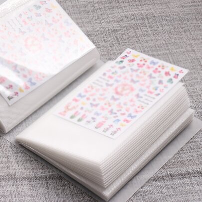 100 Slots Empty Nail Art Stickers Storage Book Nail Art Decals Collecting Album Empty Display Book Collecting Holder Binder Book Plastic DIY Design Tools,Nail Supplies,Nail Tools,Nail Art Tools,Back To School,Nails,Nail Tools For Press On Nails