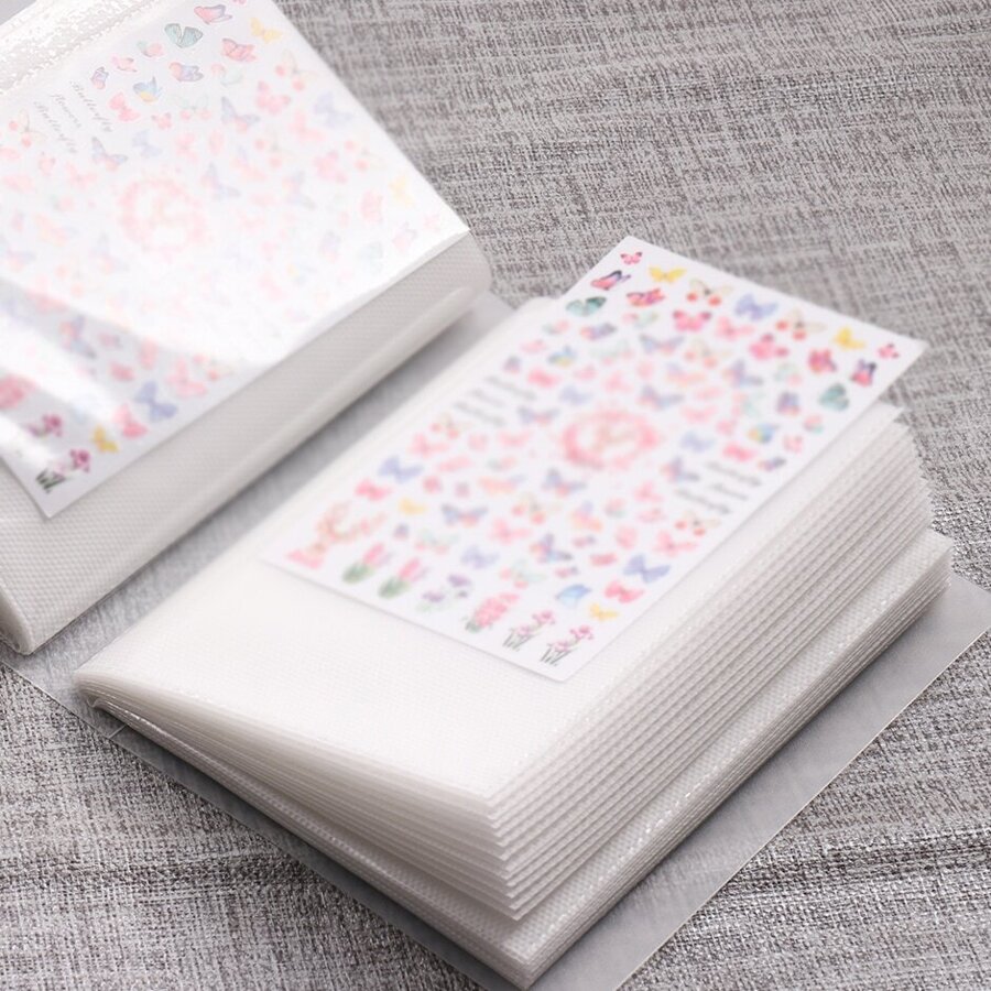 100 Slots Empty Nail Art Stickers Storage Book Nail Art Decals Collecting Album Empty Display Book Collecting Holder Binder Book Plastic DIY Design Tools,Nail Supplies,Nail Tools,Nail Art Tools,Back To School,Nails,Nail Tools For Press On Nails - White - View 1