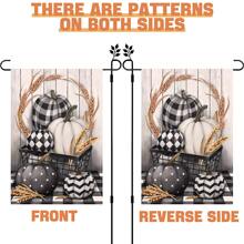 Garden Flags Double Sided for Outside,Halloween Pumpkin Yard Flags Garden Decor,Fall Watercolor Bird Small Garden Flag,Yard Decorations for Home Outdoor - Black - View 7