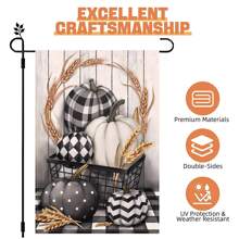Garden Flags Double Sided for Outside,Halloween Pumpkin Yard Flags Garden Decor,Fall Watercolor Bird Small Garden Flag,Yard Decorations for Home Outdoor - Black - View 8