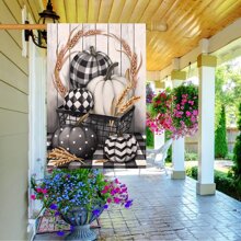 Garden Flags Double Sided for Outside,Halloween Pumpkin Yard Flags Garden Decor,Fall Watercolor Bird Small Garden Flag,Yard Decorations for Home Outdoor - Black - View 6
