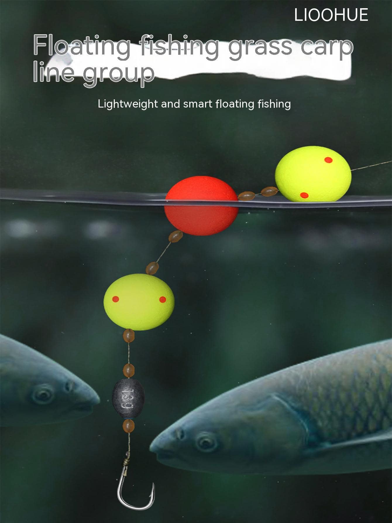 Lure Fishing Float Grass Carp Rig Set With 1m Leader, Complete Tench & Crucian Carp Line Set