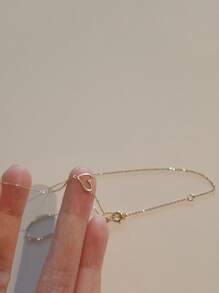BALMORA 1pc Sterling S925 Silver Vintage Elegant Gold Cute Heart Pendant Necklace For Women Girlfriend Fashion Clavicle Chain Daily Life Jewelry Gift
