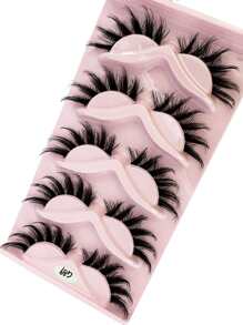 HBZGTLAD 5pairs/Set Natural Long 3d Transparent Stem Cat-Eye Cartoon False Eyelashes With Messy Wispy End, Eyelash Extension Kit Strip Lashes, Lashes, Eyelashes, Fake Lashes - Black - View 2