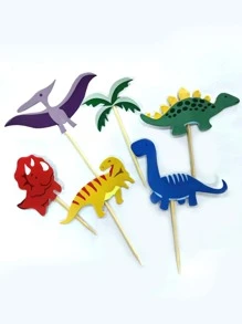 12 piezas Decoración de pastel en forma de dinosaurio - Multicolor - Ver 3