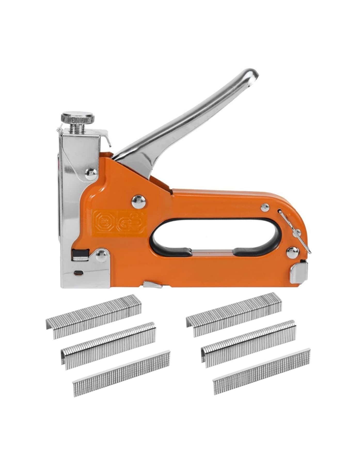 6pcs/set Orange Color 3-in-1 Square U T Shaped Nail Gun With Anti-slip & Wear-resistant Features, Suitable For Woodworking And Diy - Orange - View 1