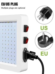 CanLing 500w全光譜led植物生長燈ac100-277v專業植物補光燈ip65防水室內種植燈,具有開花/蔬菜兩種模式可調光300w溫室帳篷栽培燈110v / 220v通用的紫外線紅外線水培燈,適用於蔬菜、水果、種子、多肉植物的紅光和藍光促進光合作用,含掛鉤、美式/歐式插頭、216/312個led晶片 - 白色 - 查看 7