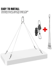CanLing 500w全光譜led植物生長燈ac100-277v專業植物補光燈ip65防水室內種植燈,具有開花/蔬菜兩種模式可調光300w溫室帳篷栽培燈110v / 220v通用的紫外線紅外線水培燈,適用於蔬菜、水果、種子、多肉植物的紅光和藍光促進光合作用,含掛鉤、美式/歐式插頭、216/312個led晶片 - 白色 - 查看 8