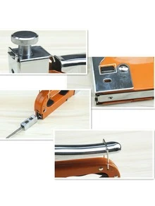 6pcs/set Orange Color 3-in-1 Square U T Shaped Nail Gun With Anti-slip & Wear-resistant Features, Suitable For Woodworking And Diy - Orange - View 7
