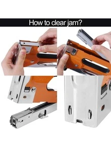 6pcs/set Orange Color 3-in-1 Square U T Shaped Nail Gun With Anti-slip & Wear-resistant Features, Suitable For Woodworking And Diy - Orange - View 6