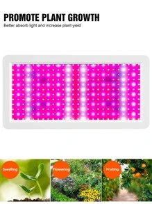 CanLing 500w全光譜led植物生長燈ac100-277v專業植物補光燈ip65防水室內種植燈,具有開花/蔬菜兩種模式可調光300w溫室帳篷栽培燈110v / 220v通用的紫外線紅外線水培燈,適用於蔬菜、水果、種子、多肉植物的紅光和藍光促進光合作用,含掛鉤、美式/歐式插頭、216/312個led晶片 - 白色 - 查看 9