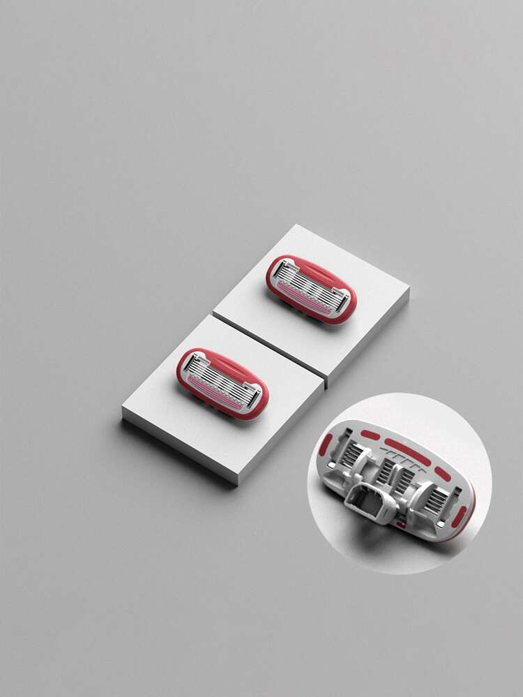 2PCS Skin Care Refill Cartridges For Colorlamb Razor Contains Multiple Skincare Ingredients Pink Color ,Hair Products And Accessories For Barber Salon Beauty Travel Essentials