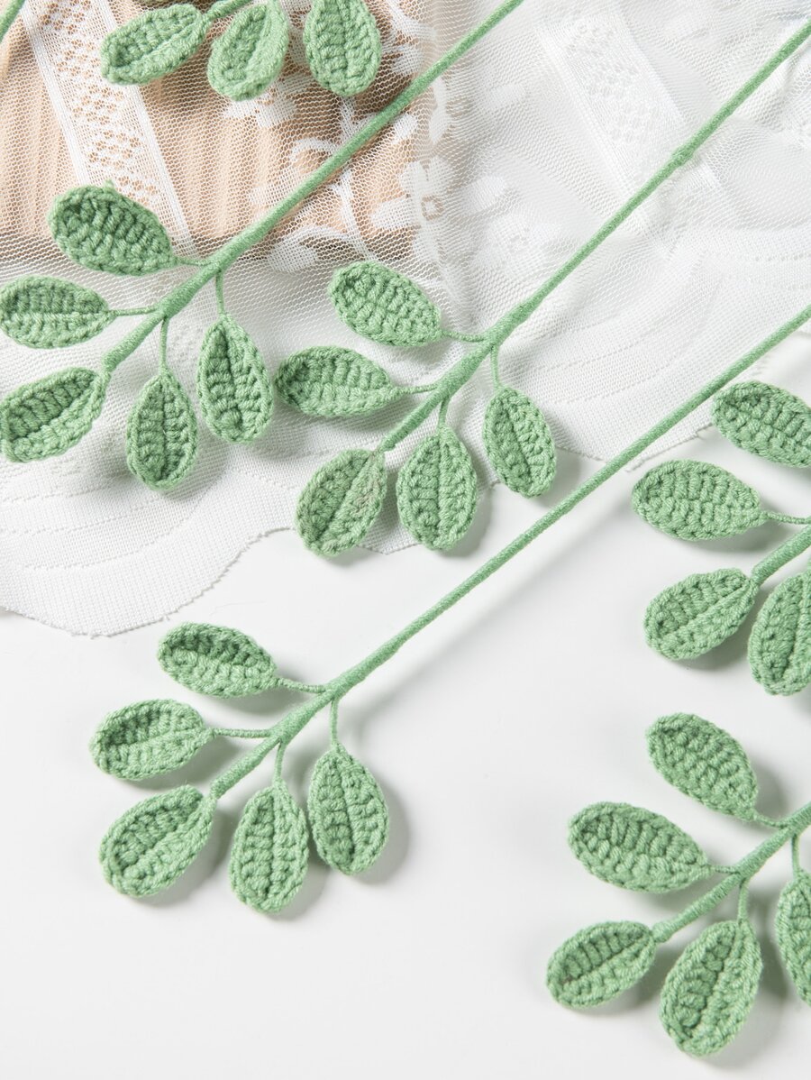 1/3PCS仿真针织毛线向日葵花束，家居花瓶装饰，餐厅，卧室插花，婚礼新娘手捧花，腕花，胸花DIY材料，生日派对装饰材料，情人节礼物，新年礼物 - 綠色 - 查看 1