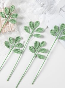 1/3PCS仿真针织毛线向日葵花束，家居花瓶装饰，餐厅，卧室插花，婚礼新娘手捧花，腕花，胸花DIY材料，生日派对装饰材料，情人节礼物，新年礼物 - 綠色 - 查看 4