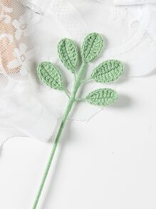 1/3PCS仿真针织毛线向日葵花束，家居花瓶装饰，餐厅，卧室插花，婚礼新娘手捧花，腕花，胸花DIY材料，生日派对装饰材料，情人节礼物，新年礼物 - 綠色 - 查看 3