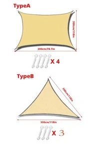 1入防水遮陽棚,戶外露營遮陽三角(四角)帆布簷篷