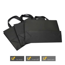 4pcs Black Paper Gift Bag With Twisted Rope Handles, In Small, Medium And Large Sizes, Suitable For Advertising, Gift Wrapping And Clothing Stores Valentine Day - Black - View 3