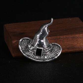 1枚复古巫师帽胸针，百搭服饰配饰，魔法帽别针，男士圣诞礼物